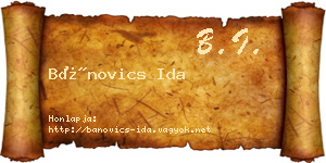 Bánovics Ida névjegykártya