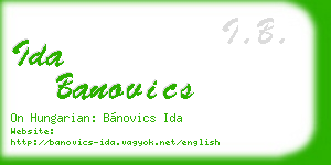 ida banovics business card